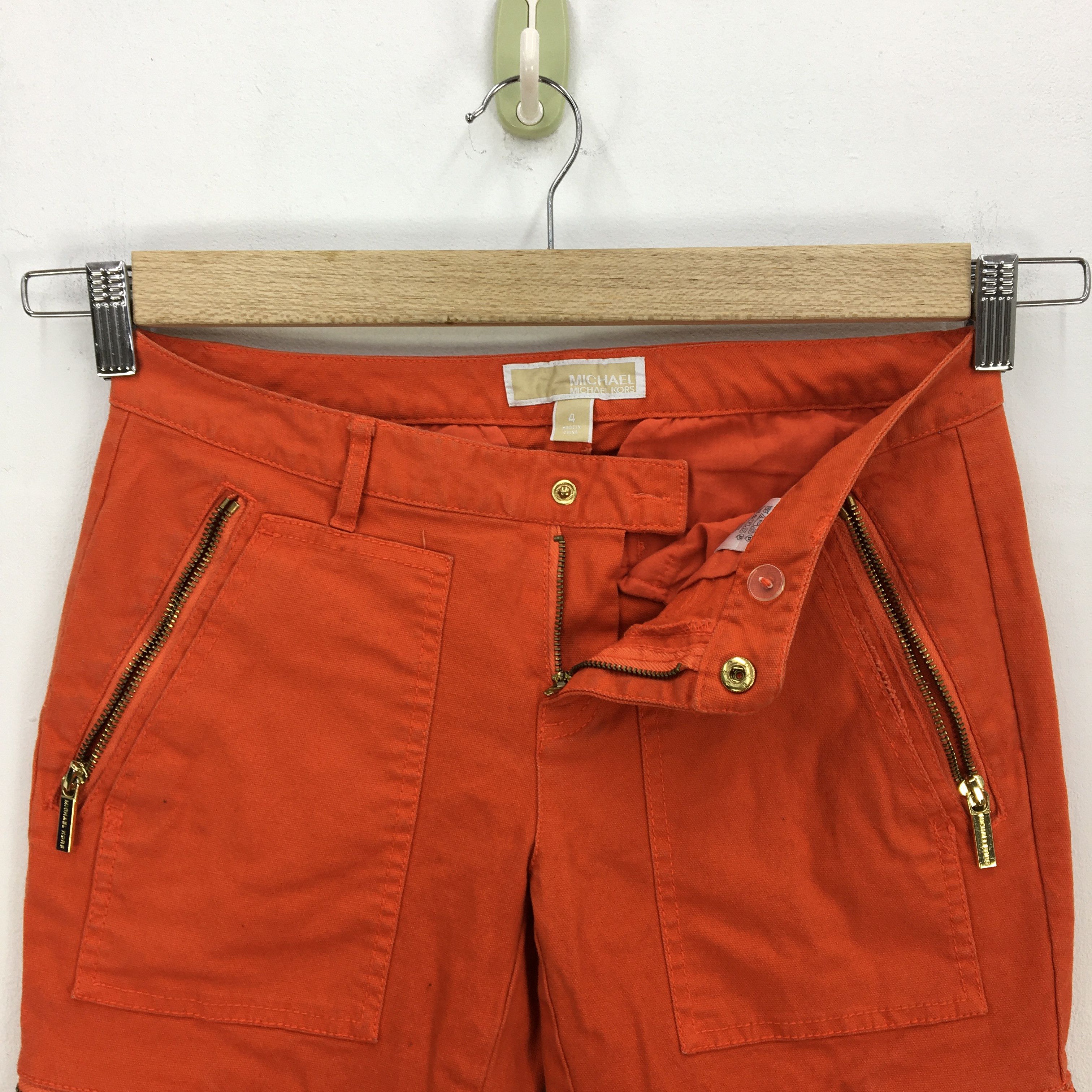 Michael Kors × Vintage Michael Kors Cargo Pants Multi Pocket Multi Zipper Trousers Size 28" / US 6 / IT 42 - 4 Thumbnail