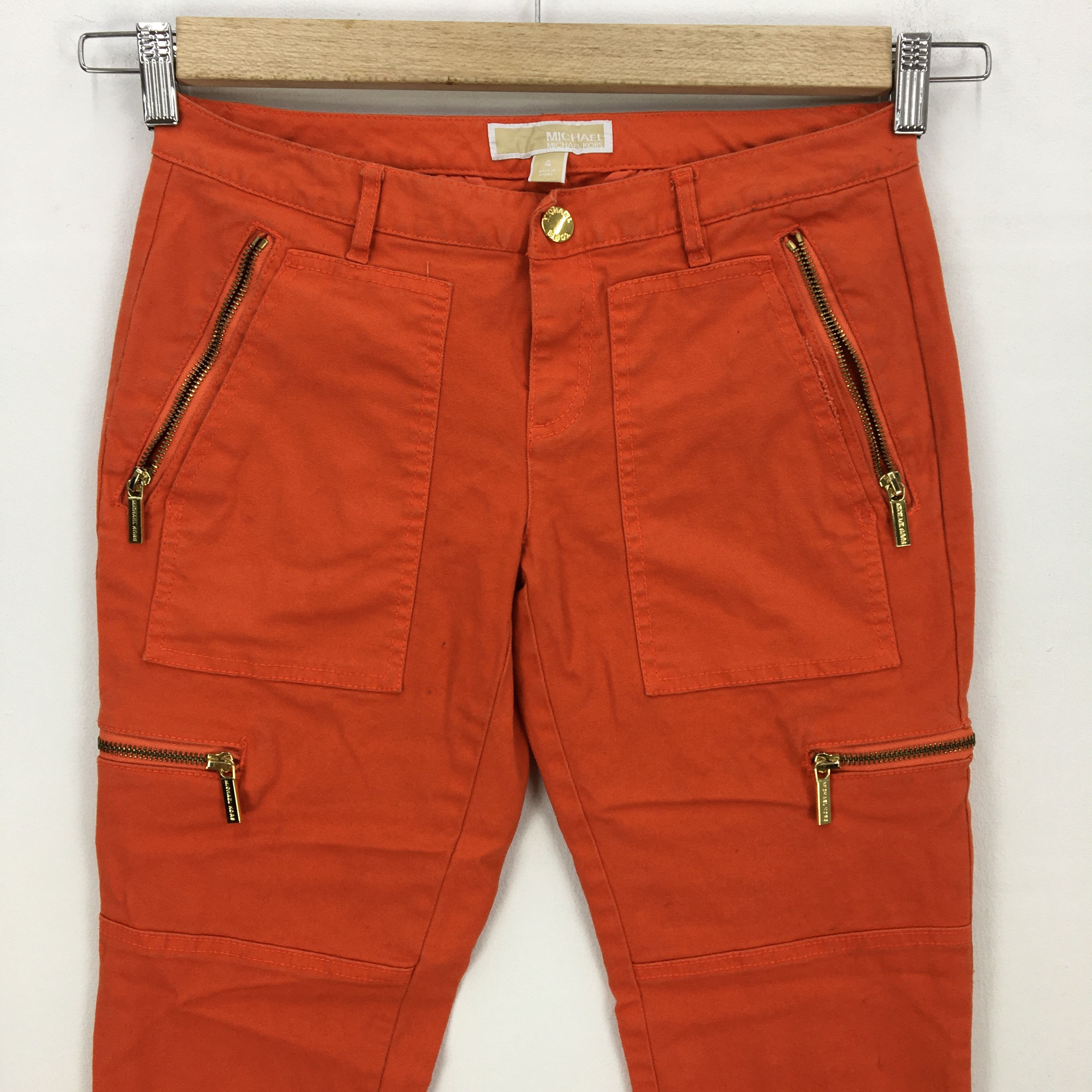 Michael Kors × Vintage Michael Kors Cargo Pants Multi Pocket Multi Zipper Trousers Size 28" / US 6 / IT 42 - 2 Thumbnail