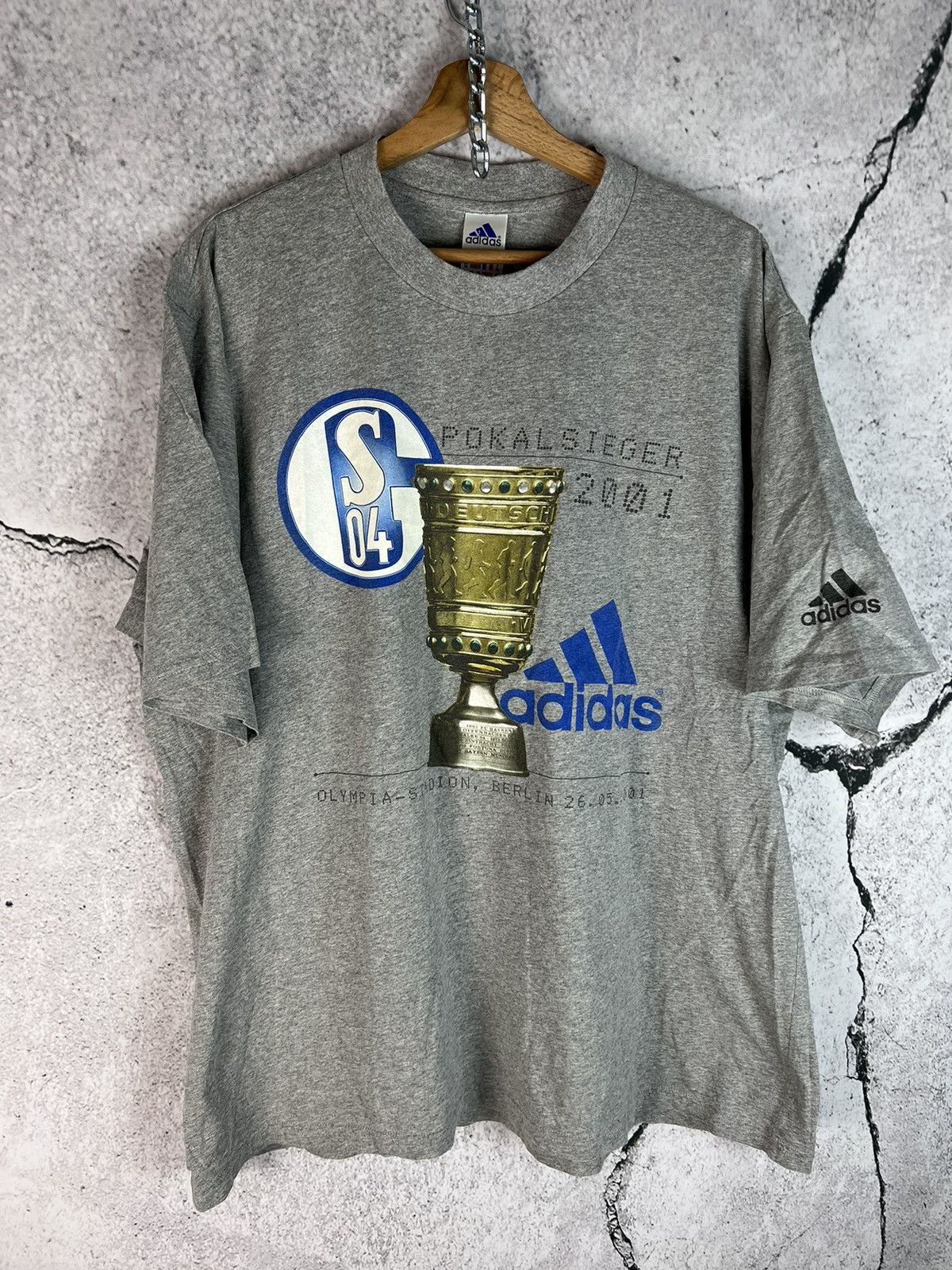 Adidas Vintage 2001 00s SCHALKE 04 Championship tshirt Size US XL / EU 56 / 4 - 1 Thumbnail