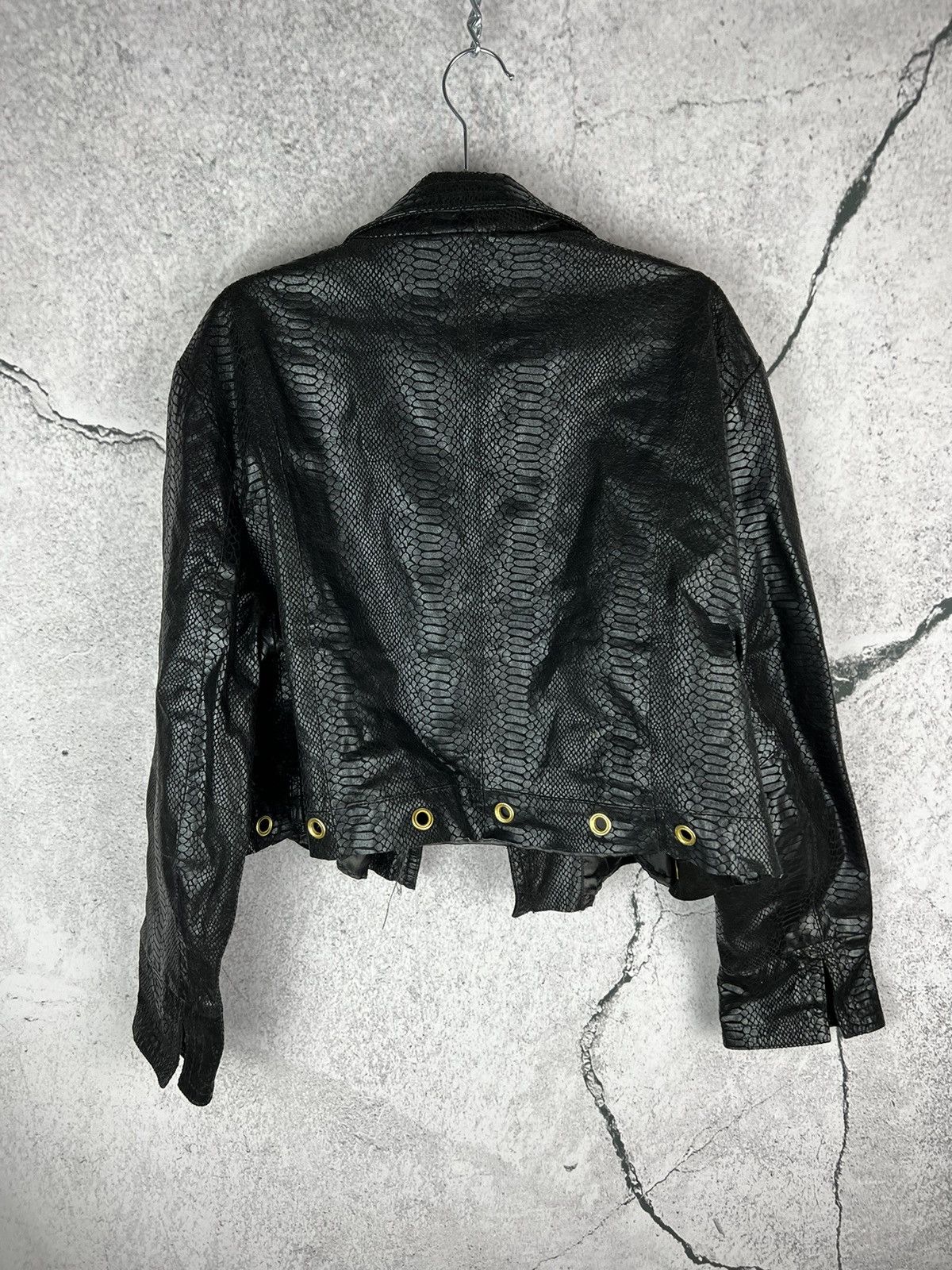 Japanese Brand Avant garde leather snake skin print pattern jacket Size L / US 10 / IT 46 - 2 Thumbnail