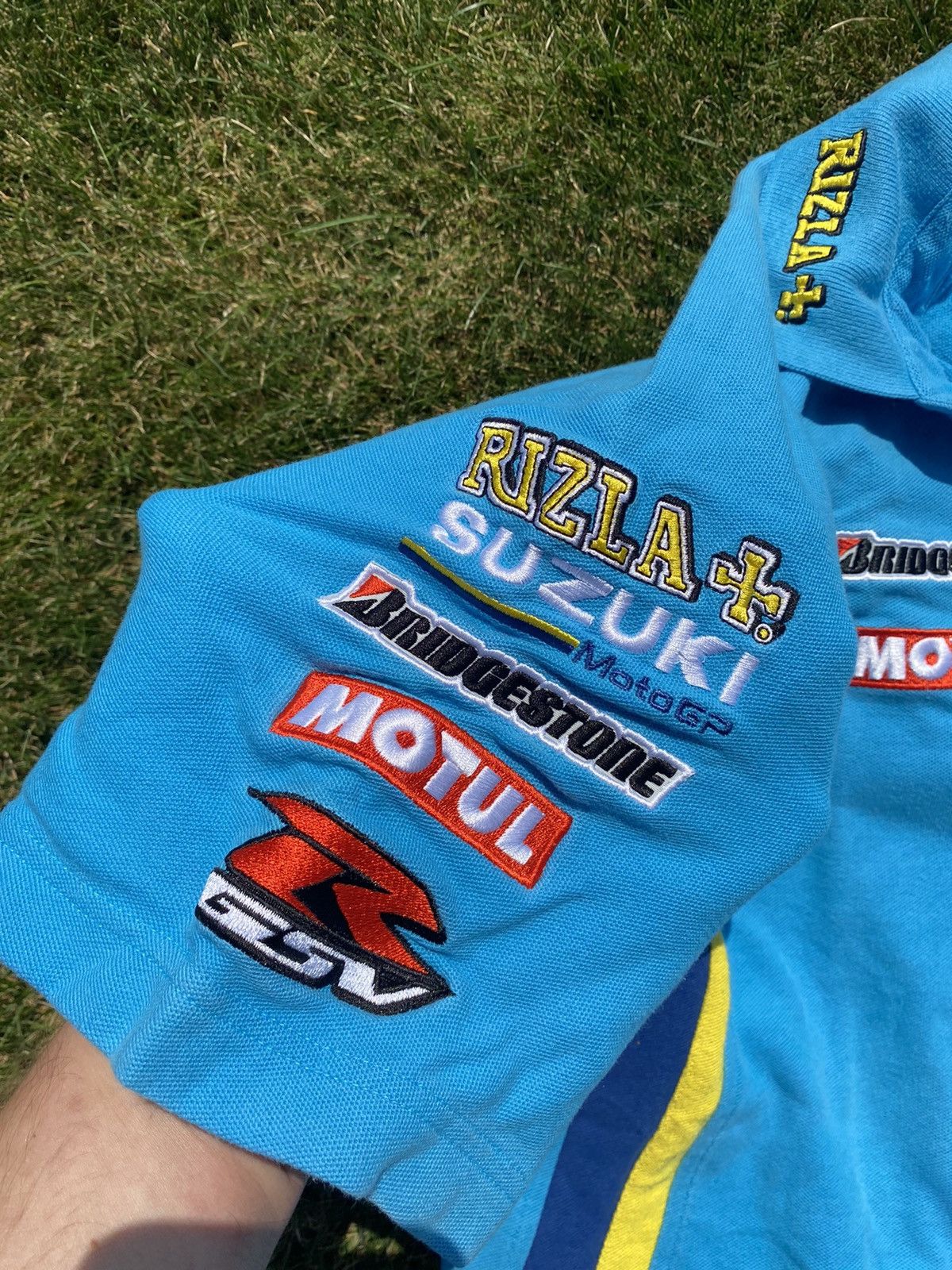 Vintage Suzuki rizle vintage moto racing polo tshirt Size US XL / EU 56 / 4 - 4 Thumbnail