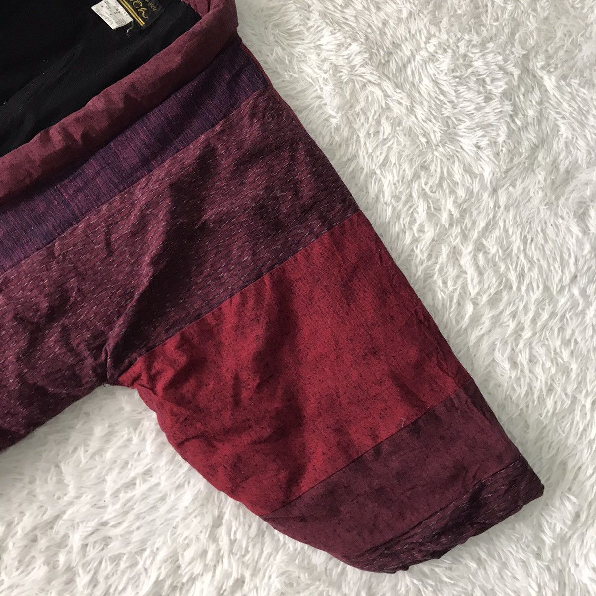 Japanese Brand 💥Steals💥Rare Red Tartan Boro Style Block Patch Kimono Size US L / EU 52-54 / 3 - 13 Thumbnail