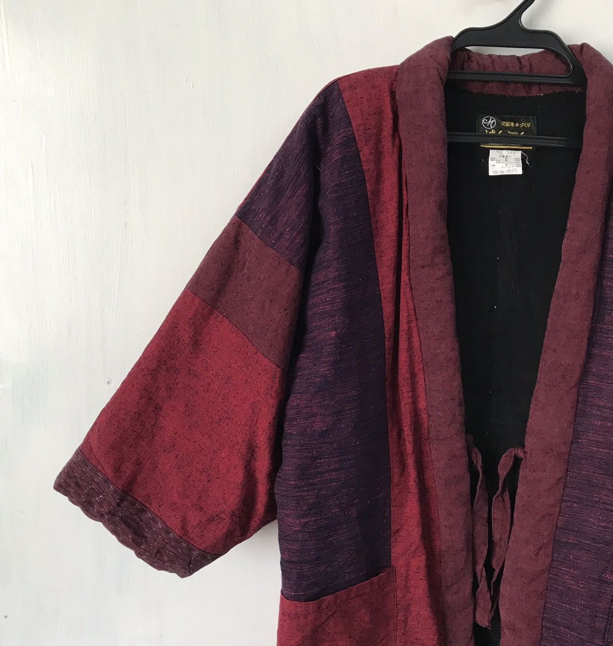 Japanese Brand 💥Steals💥Rare Red Tartan Boro Style Block Patch Kimono Size US L / EU 52-54 / 3 - 3 Thumbnail