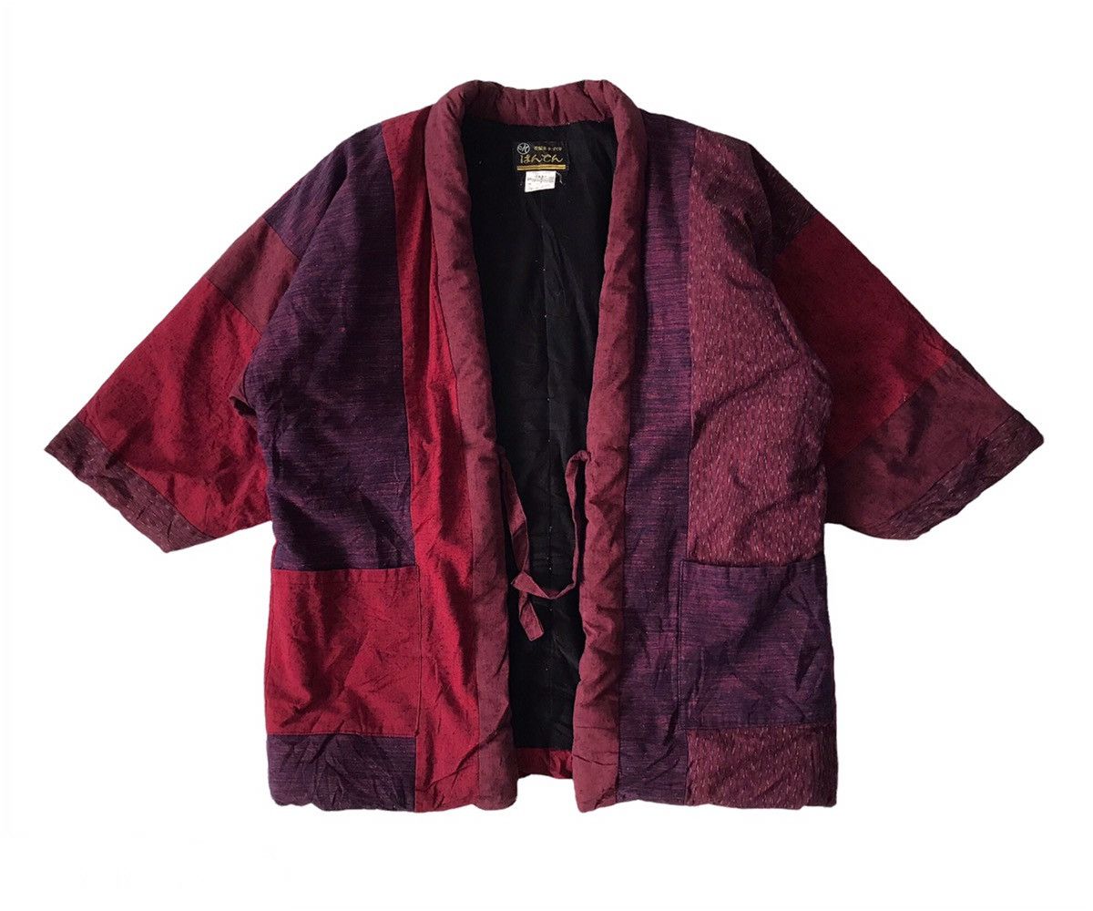 Japanese Brand 💥Steals💥Rare Red Tartan Boro Style Block Patch Kimono Size US L / EU 52-54 / 3 - 1 Thumbnail