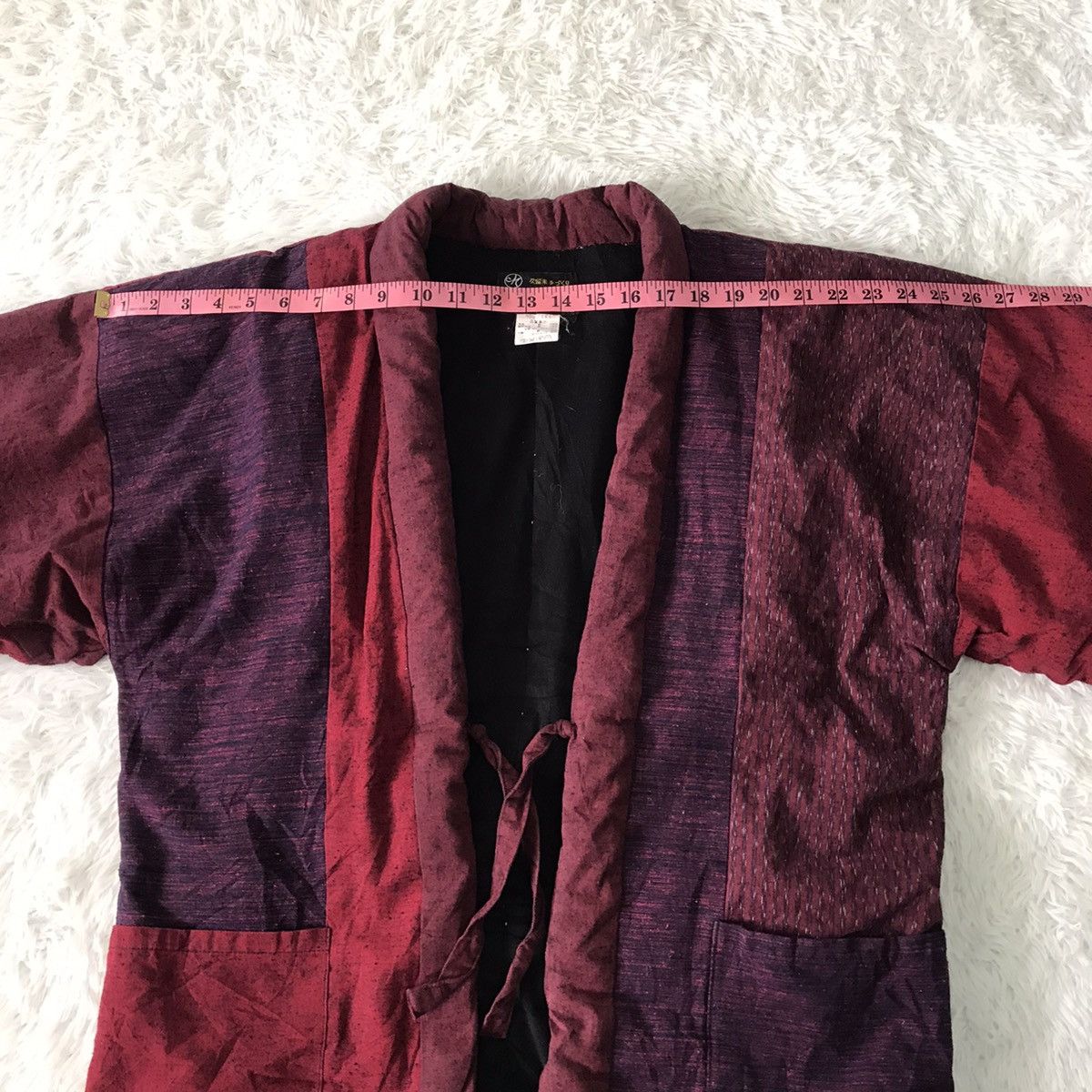 Japanese Brand 💥Steals💥Rare Red Tartan Boro Style Block Patch Kimono Size US L / EU 52-54 / 3 - 19 Thumbnail