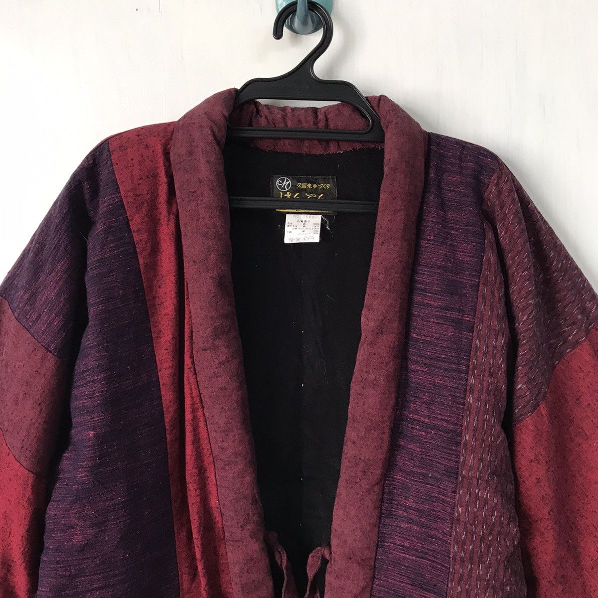 Japanese Brand 💥Steals💥Rare Red Tartan Boro Style Block Patch Kimono Size US L / EU 52-54 / 3 - 7 Thumbnail