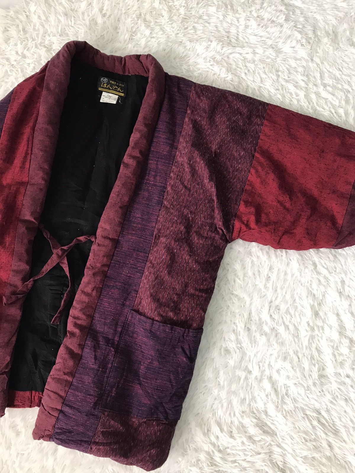 Japanese Brand 💥Steals💥Rare Red Tartan Boro Style Block Patch Kimono Size US L / EU 52-54 / 3 - 14 Thumbnail