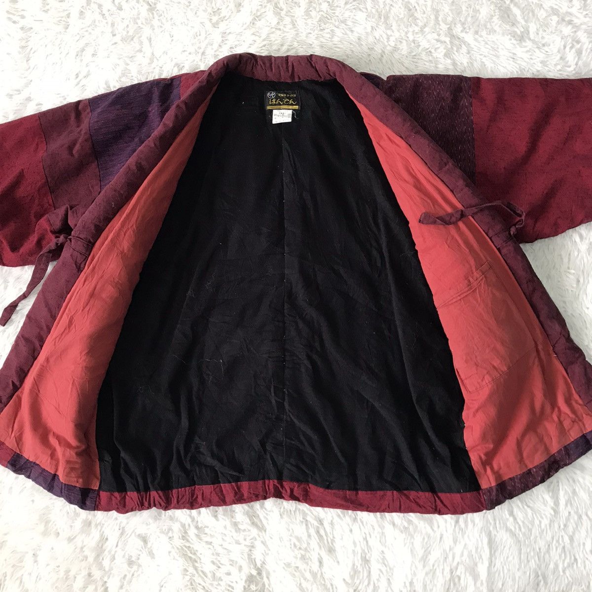Japanese Brand 💥Steals💥Rare Red Tartan Boro Style Block Patch Kimono Size US L / EU 52-54 / 3 - 15 Thumbnail