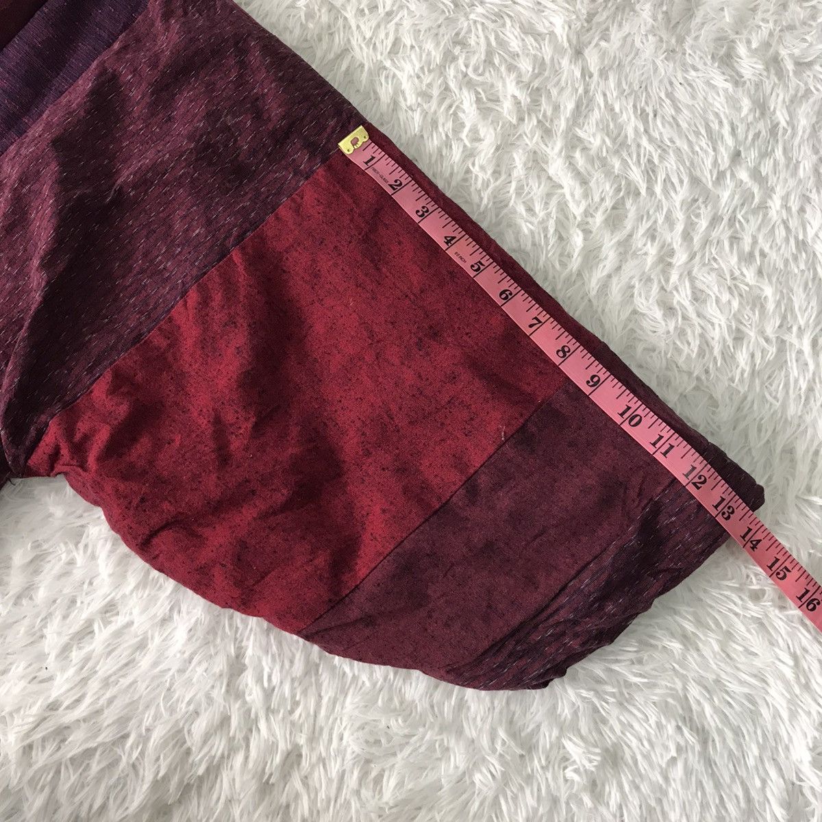 Japanese Brand 💥Steals💥Rare Red Tartan Boro Style Block Patch Kimono Size US L / EU 52-54 / 3 - 20 Thumbnail