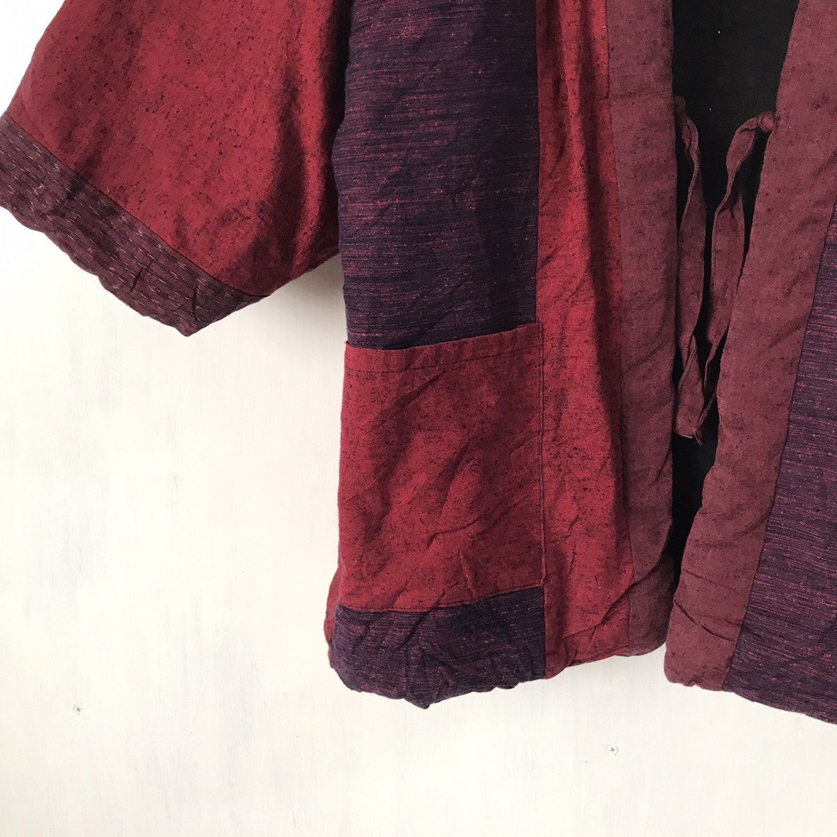 Japanese Brand 💥Steals💥Rare Red Tartan Boro Style Block Patch Kimono Size US L / EU 52-54 / 3 - 6 Thumbnail