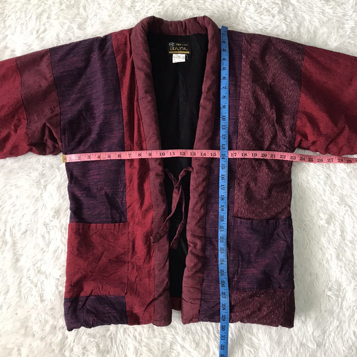Japanese Brand 💥Steals💥Rare Red Tartan Boro Style Block Patch Kimono Size US L / EU 52-54 / 3 - 18 Thumbnail