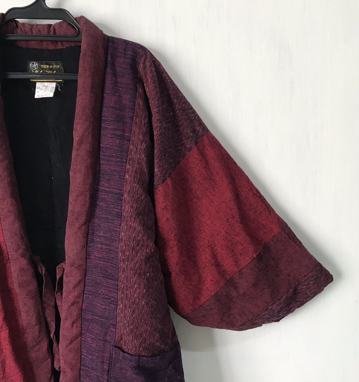Japanese Brand 💥Steals💥Rare Red Tartan Boro Style Block Patch Kimono Size US L / EU 52-54 / 3 - 4 Thumbnail