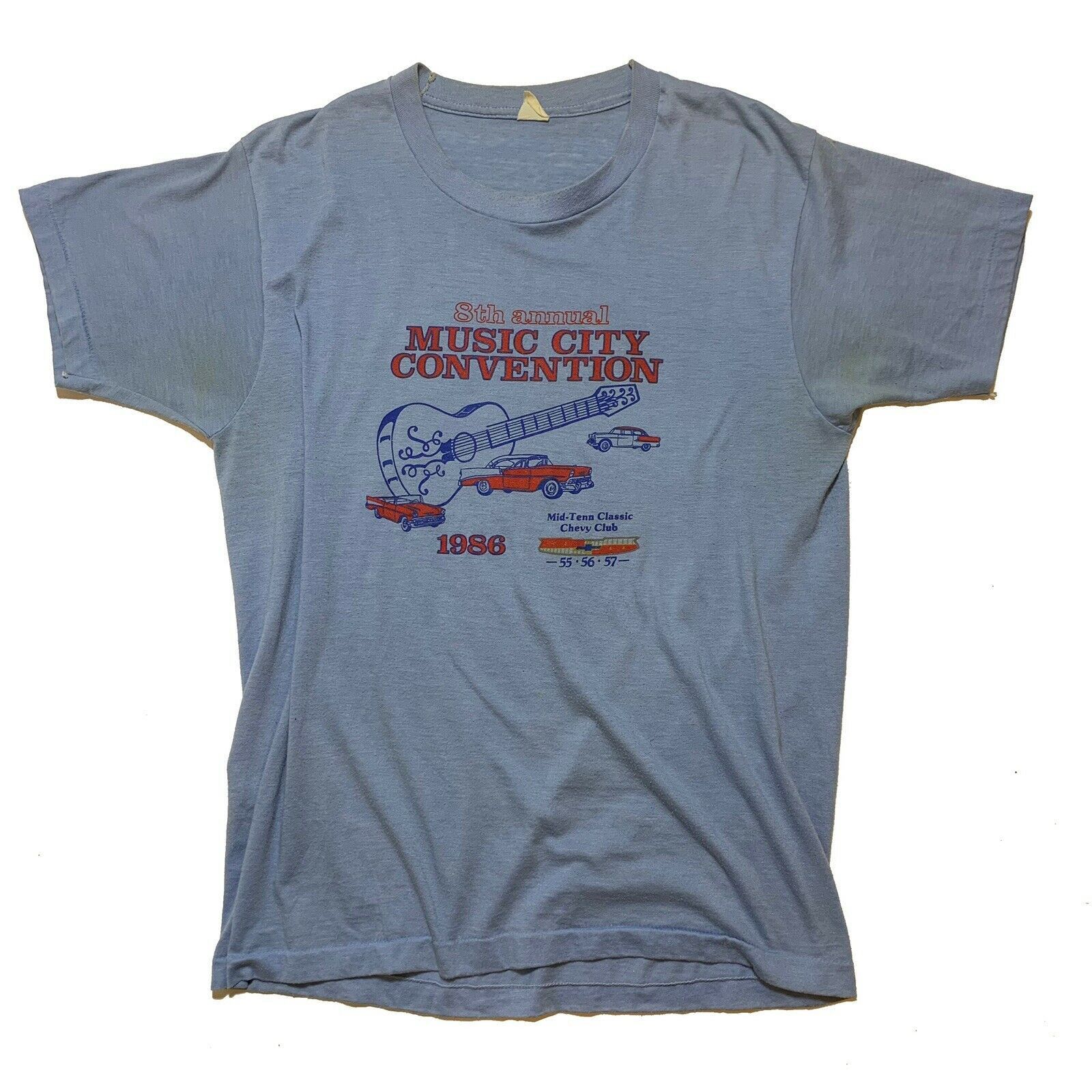 Chevrolet × Vintage Vintage 80s Chevy Club Car Convention Single Stitch T-Shirt Size US M / EU 48-50 / 2 - 1 Thumbnail