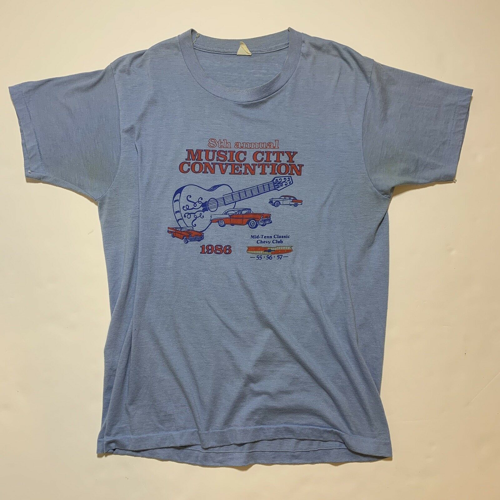 Chevrolet × Vintage Vintage 80s Chevy Club Car Convention Single Stitch T-Shirt Size US M / EU 48-50 / 2 - 10 Thumbnail