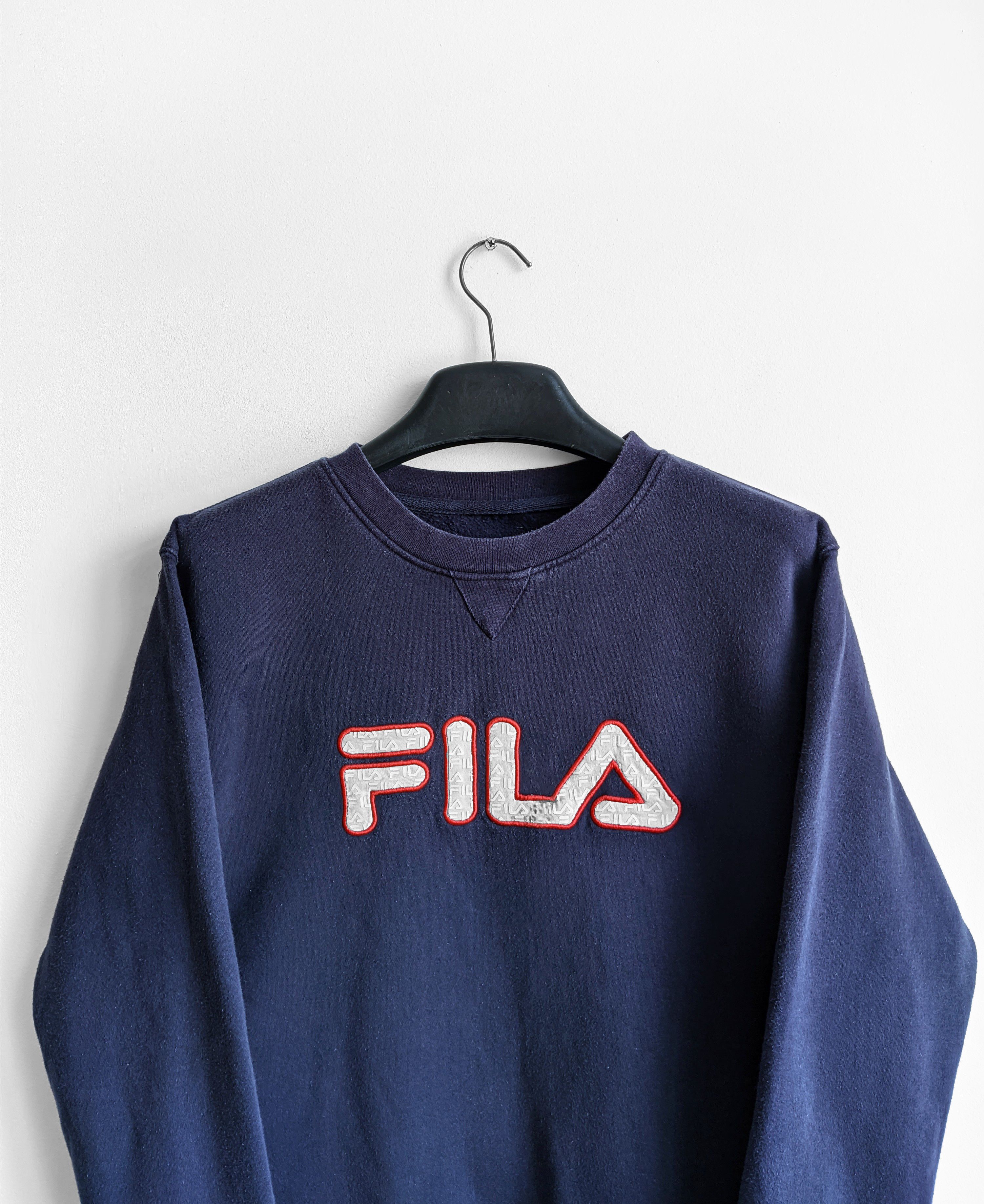 Vintage Fila vintage sweatshirt big logo crew neck y2k Grailed