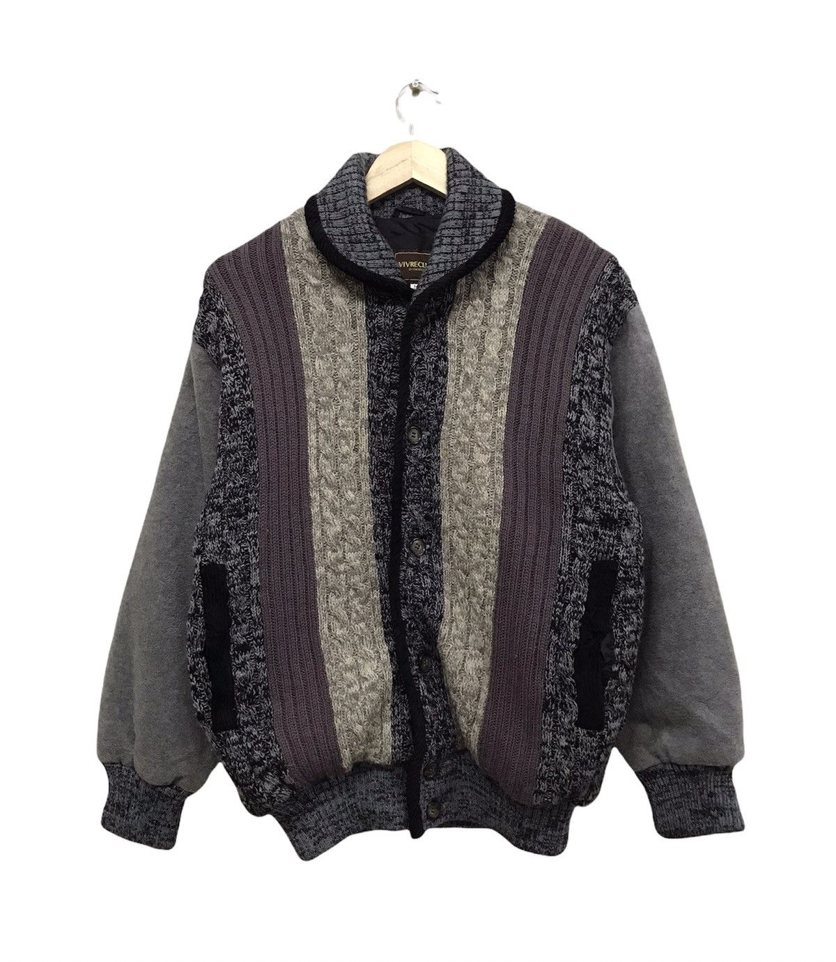 Japanese Brand Vintage Vivreclub Knit Gaudy Button Up Jacket Size US M / EU 48-50 / 2 - 1 Thumbnail