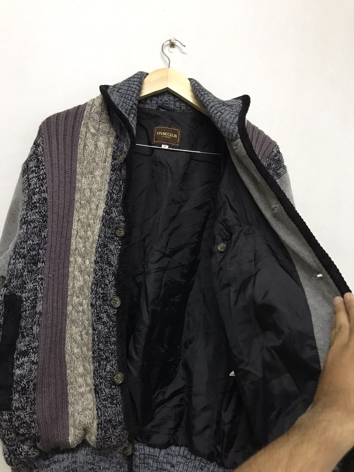 Japanese Brand Vintage Vivreclub Knit Gaudy Button Up Jacket Size US M / EU 48-50 / 2 - 13 Thumbnail