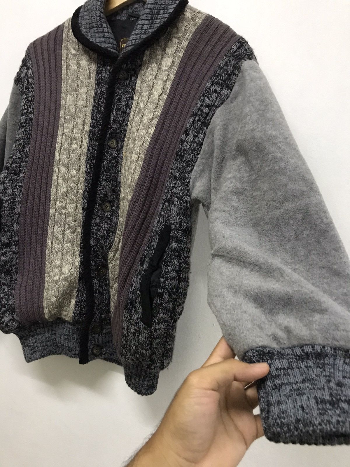 Japanese Brand Vintage Vivreclub Knit Gaudy Button Up Jacket Size US M / EU 48-50 / 2 - 7 Thumbnail