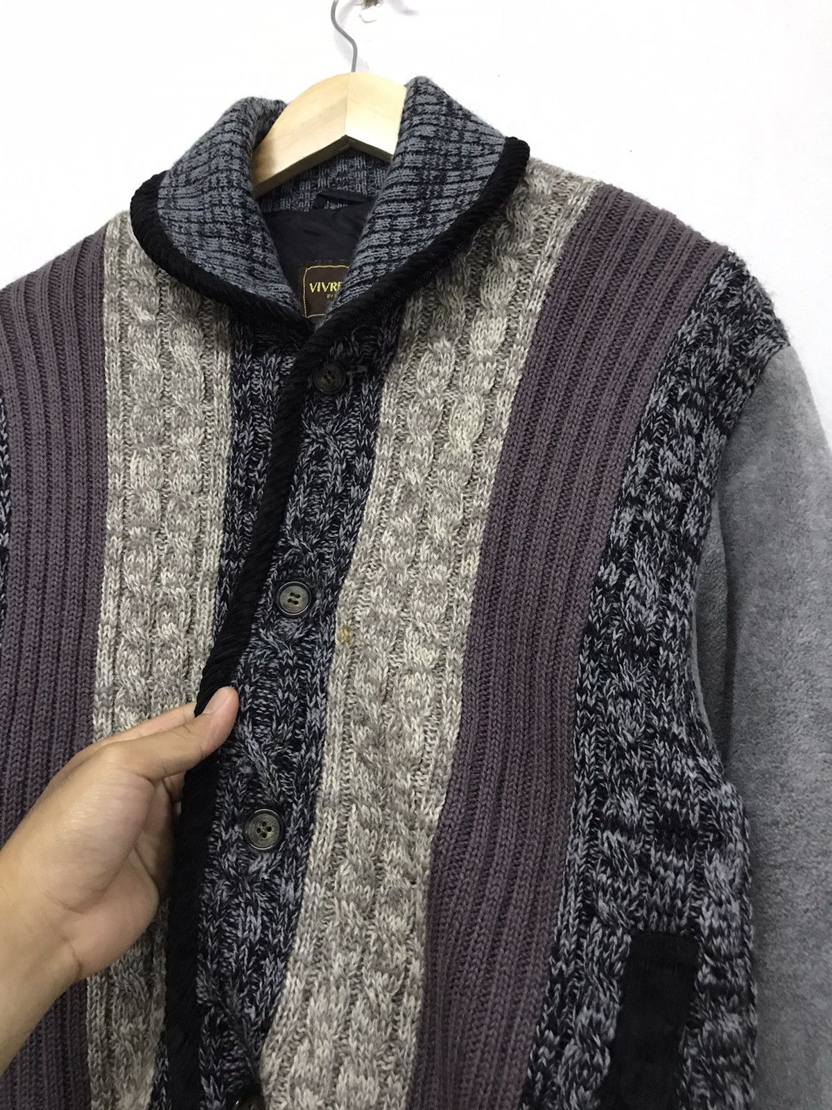 Japanese Brand Vintage Vivreclub Knit Gaudy Button Up Jacket Size US M / EU 48-50 / 2 - 10 Thumbnail