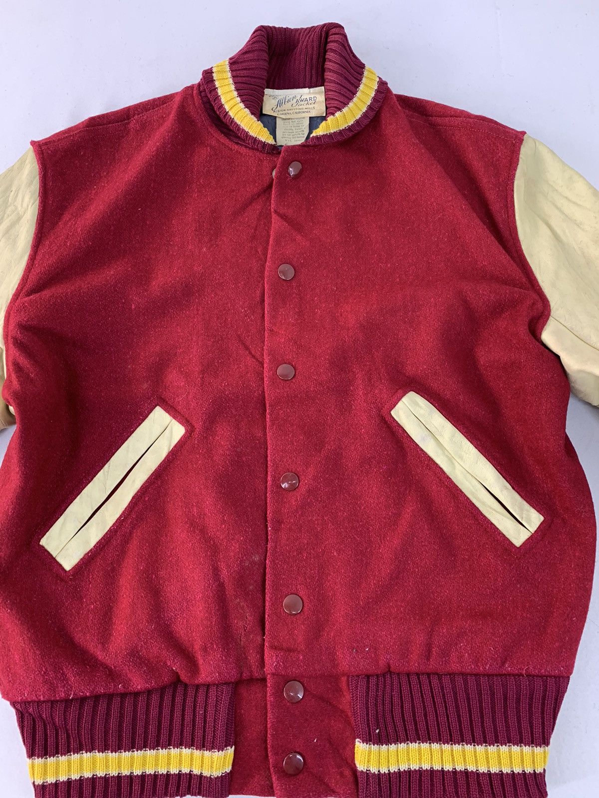 Vintage Albion Award Varsity Jacket Cowhide Leather Sleeve Size US M / EU 48-50 / 2 - 3 Thumbnail