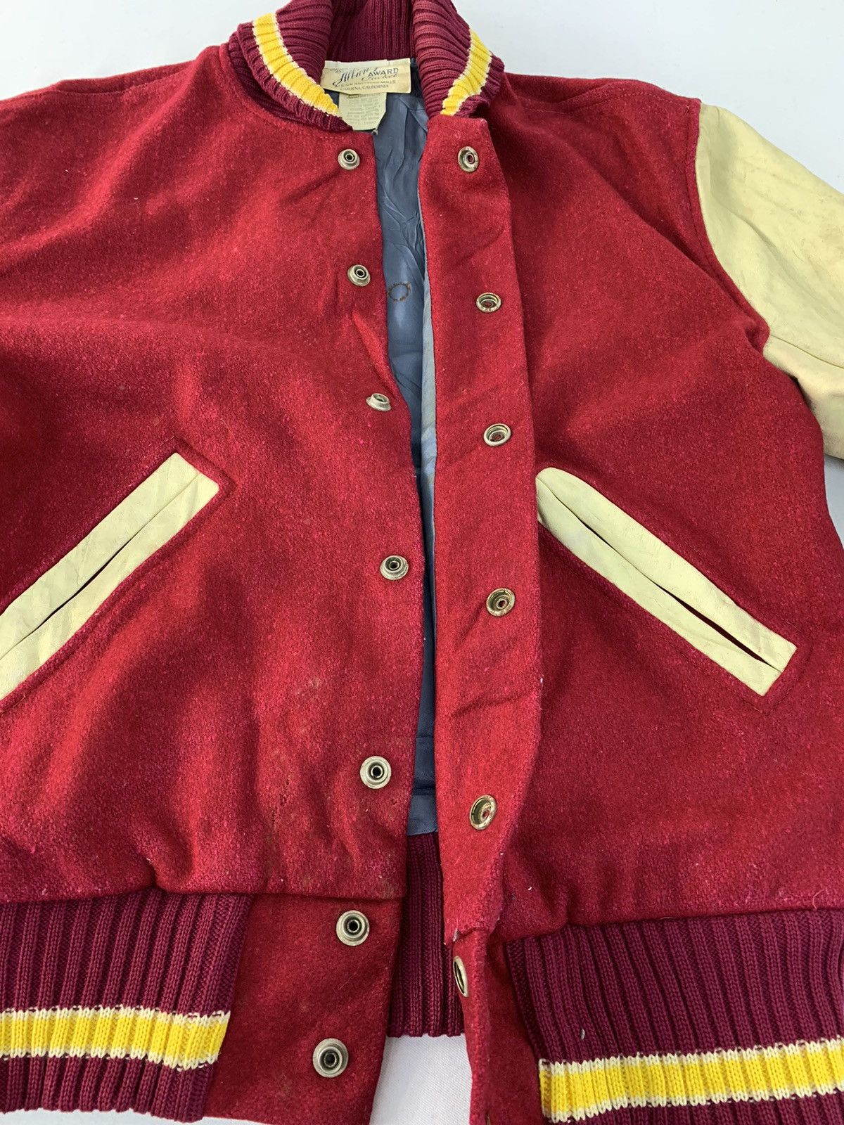 Vintage Albion Award Varsity Jacket Cowhide Leather Sleeve Size US M / EU 48-50 / 2 - 2 Thumbnail
