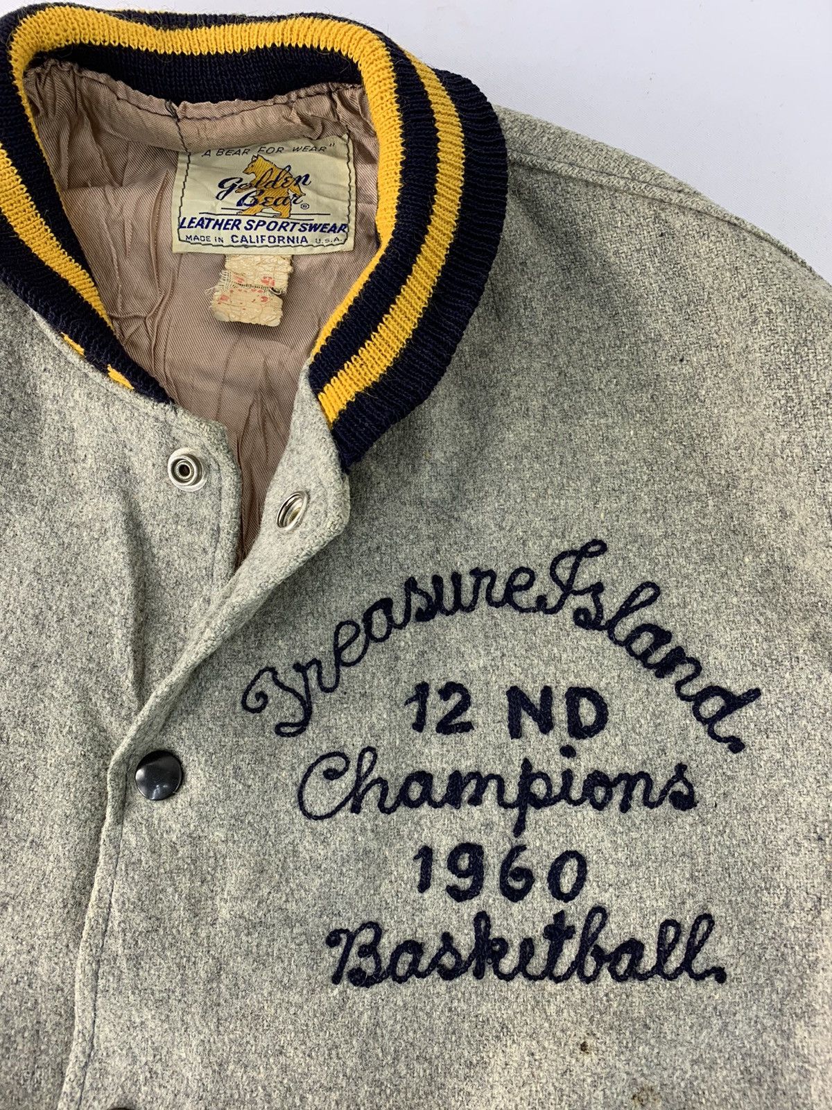 Golden Bear 80s Golden Bear USA Varsity Jacket Leather Sleeve Size US M / EU 48-50 / 2 - 2 Thumbnail