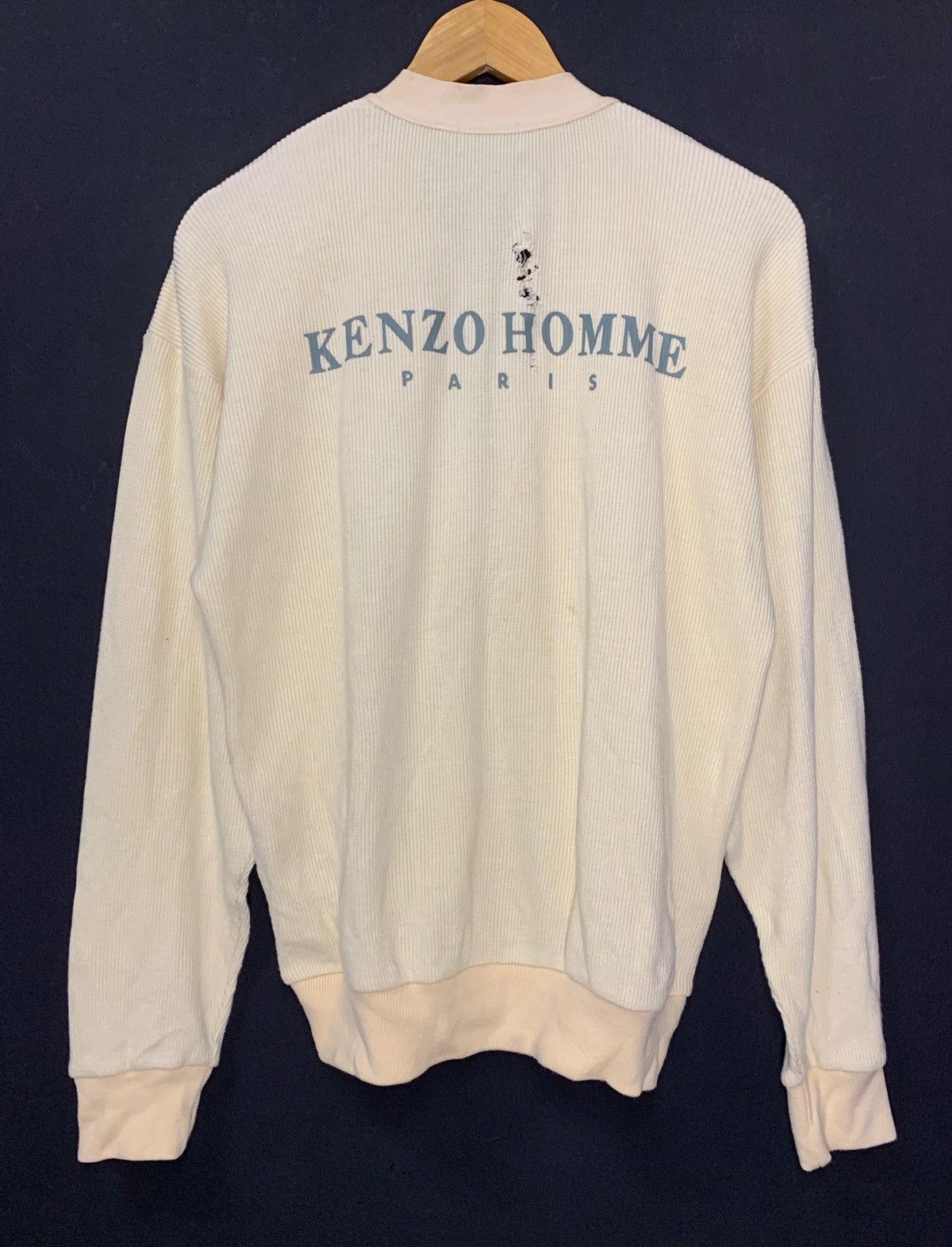Kenzo × Vintage RARE ‼️ Kenzo Homme Paris Damaged Cardigan Jacket Size US S / EU 44-46 / 1 - 1 Thumbnail