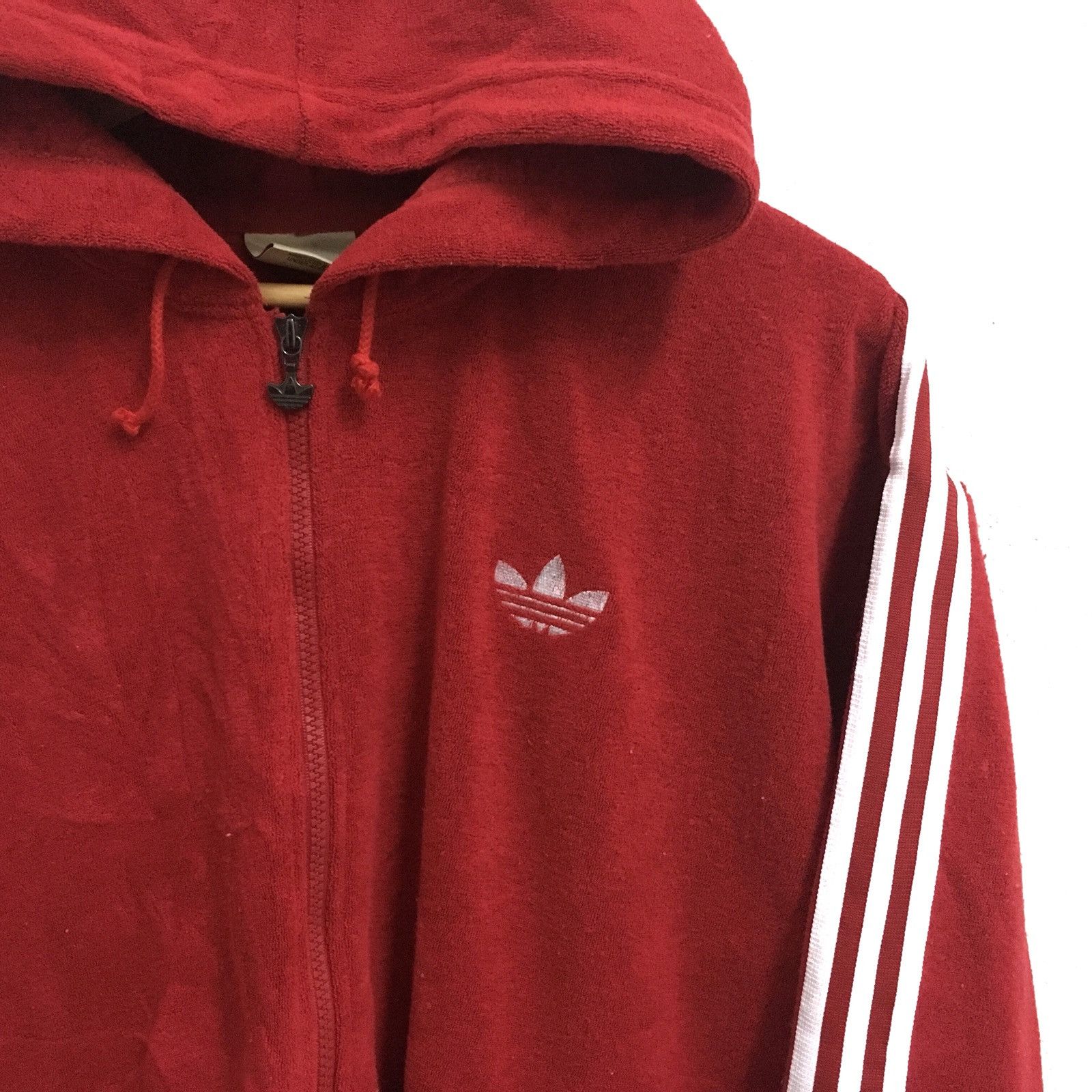 Adidas × Vintage VINTAGE ADIDAS TREFOIL SMALL LOGO EMBROIDERY FLEECE HOODIE Size US L / EU 52-54 / 3 - 3 Thumbnail
