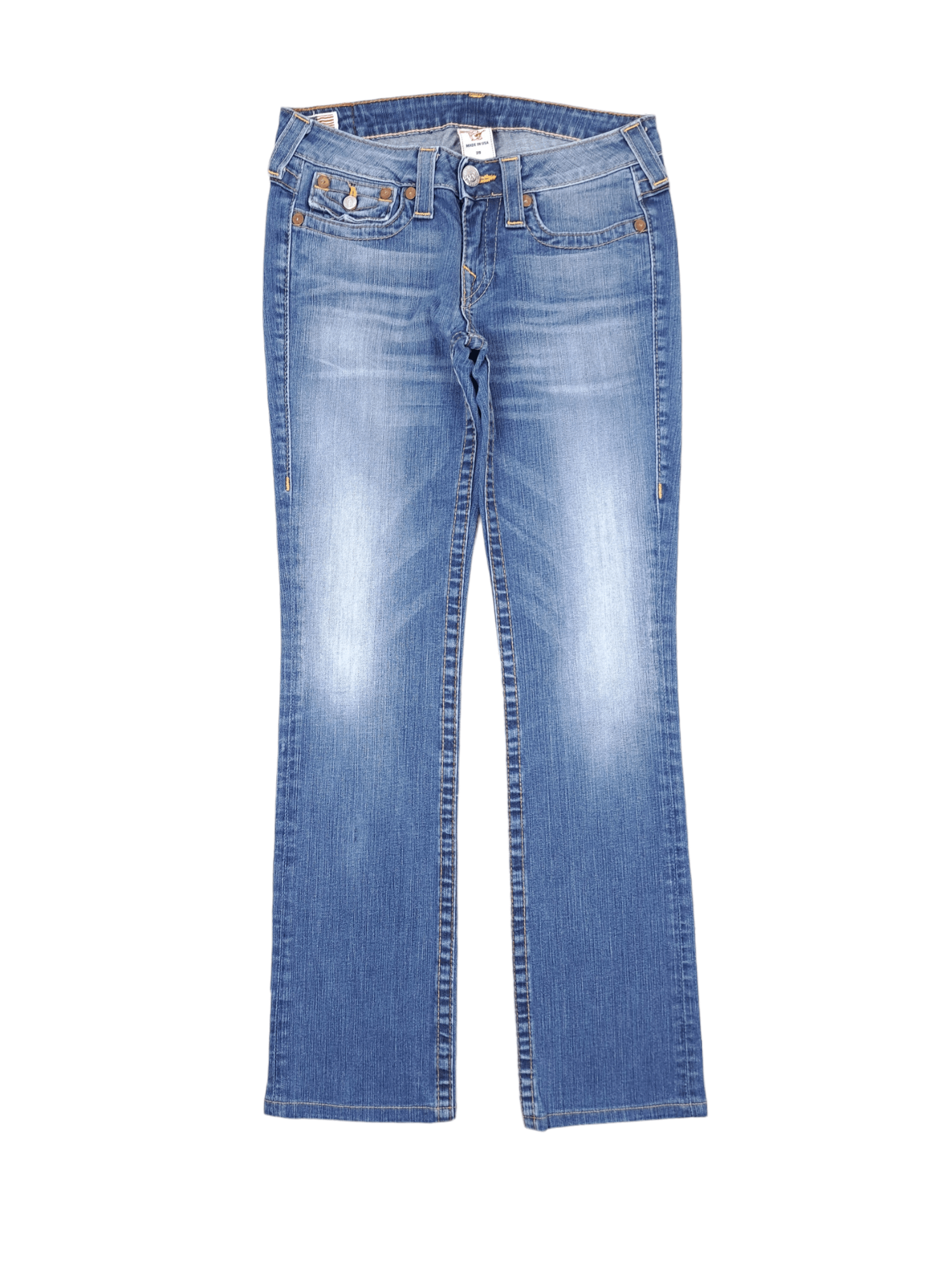 True Religion × Vintage 💎 Vintage True Religion 28/30 Washed Blue Denim Jeans Size 28" / US 6 / IT 42 - 1 Thumbnail