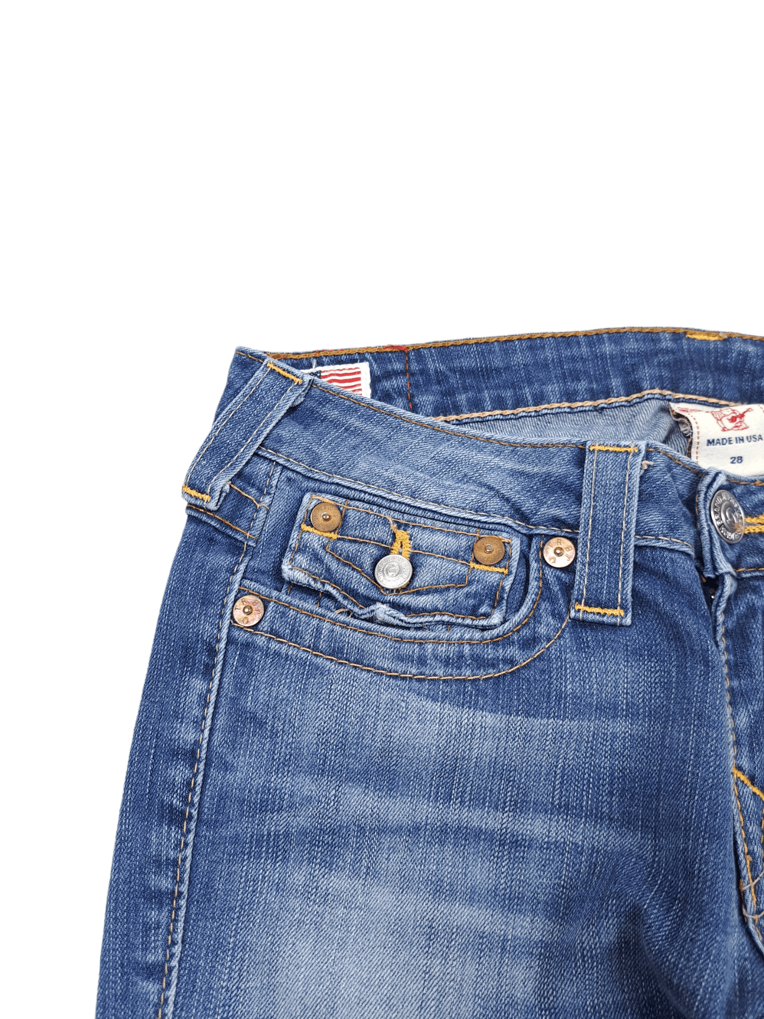 True Religion × Vintage 💎 Vintage True Religion 28/30 Washed Blue Denim Jeans Size 28" / US 6 / IT 42 - 5 Thumbnail