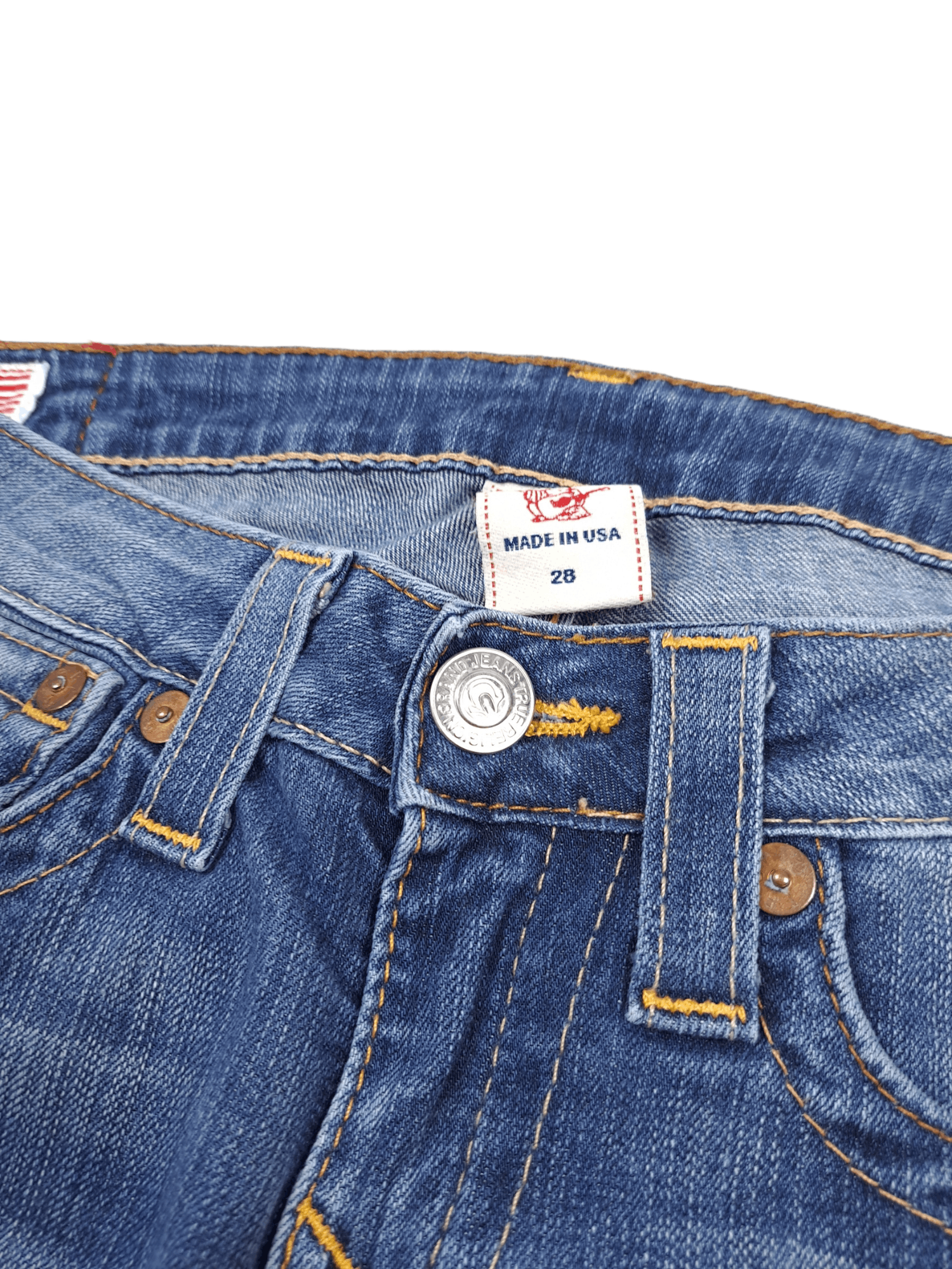 True Religion × Vintage 💎 Vintage True Religion 28/30 Washed Blue Denim Jeans Size 28" / US 6 / IT 42 - 6 Thumbnail