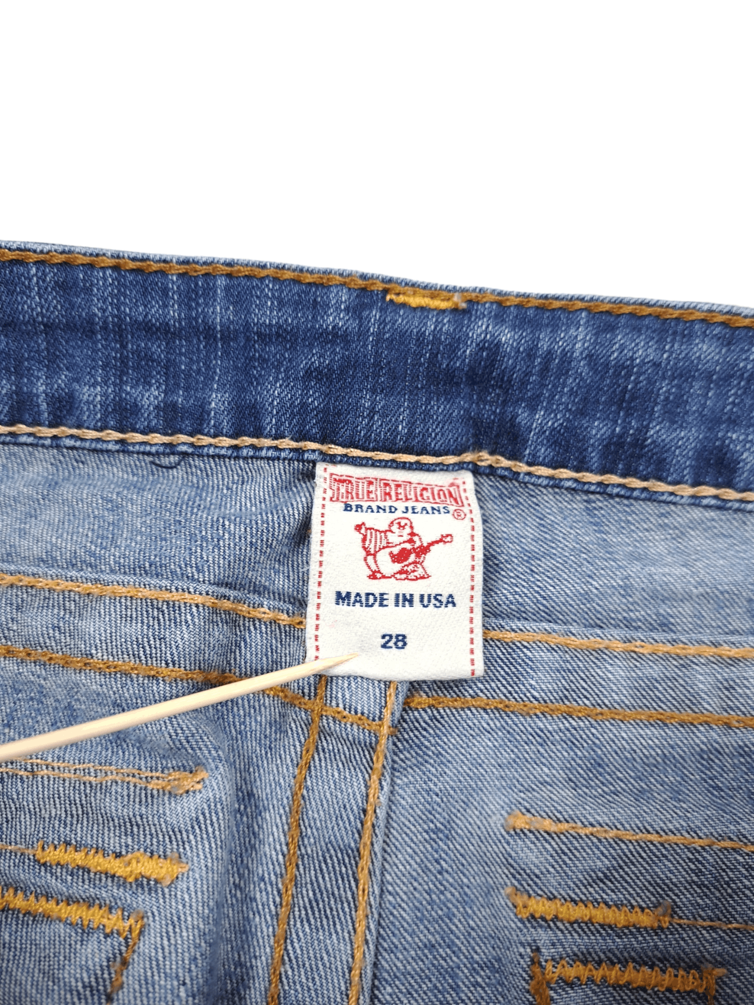 True Religion × Vintage 💎 Vintage True Religion 28/30 Washed Blue Denim Jeans Size 28" / US 6 / IT 42 - 4 Thumbnail