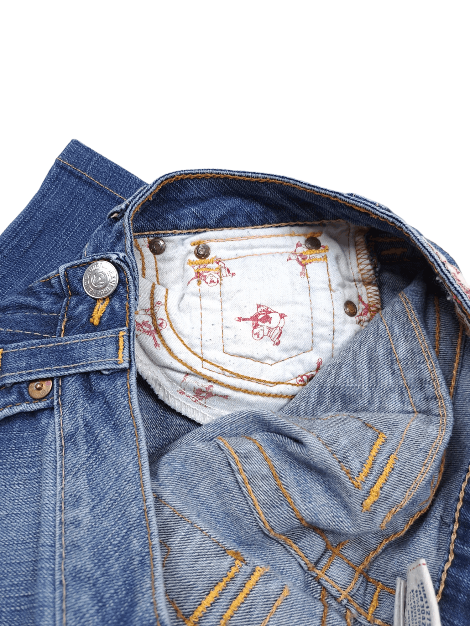 True Religion × Vintage 💎 Vintage True Religion 28/30 Washed Blue Denim Jeans Size 28" / US 6 / IT 42 - 9 Thumbnail