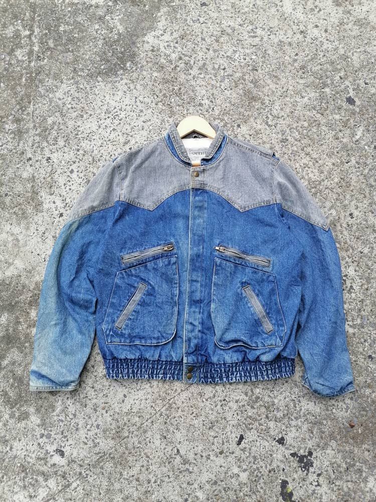 Designer Saddlery Multi Denim Patch Denim Jacket Size US L / EU 52-54 / 3 - 1 Thumbnail