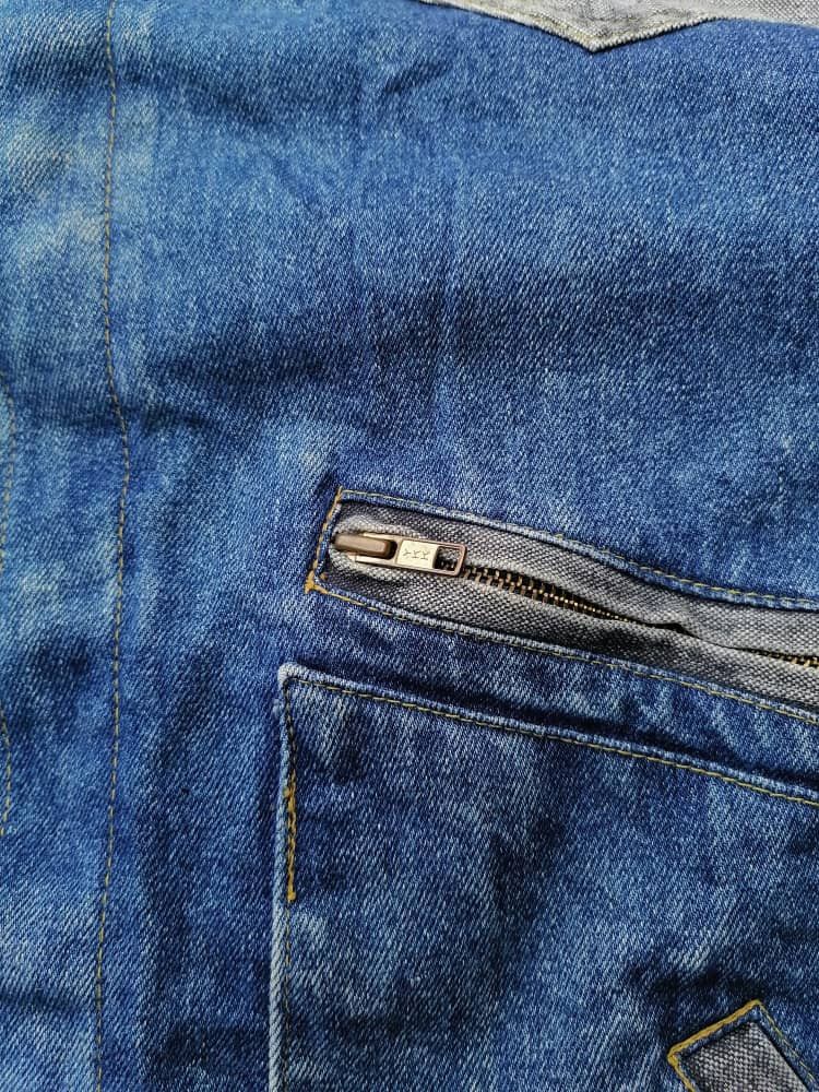 Designer Saddlery Multi Denim Patch Denim Jacket Size US L / EU 52-54 / 3 - 5 Thumbnail