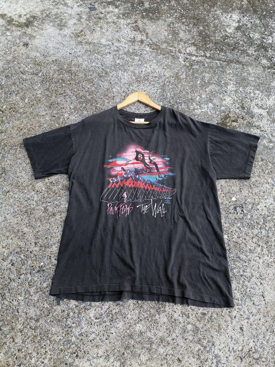 image of Band Tees x Pink Floyd Vintage 80's Pink Floyd The Wall Tee in Black, Men's (Size Large)