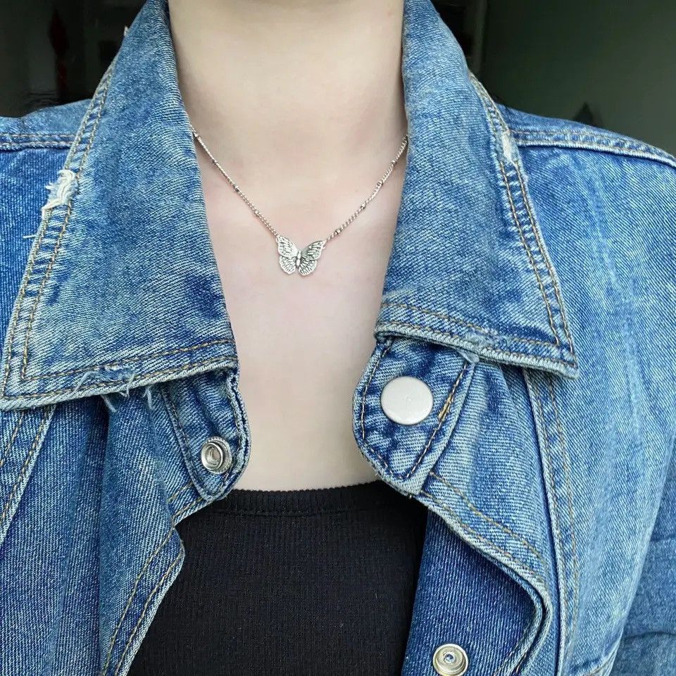 Jewelry Butterfly Clavicle Chain Pendant Necklace Size ONE SIZE - 3 Thumbnail
