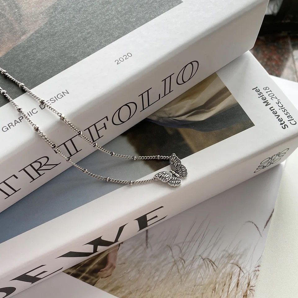 Jewelry Butterfly Clavicle Chain Pendant Necklace Size ONE SIZE - 2 Thumbnail