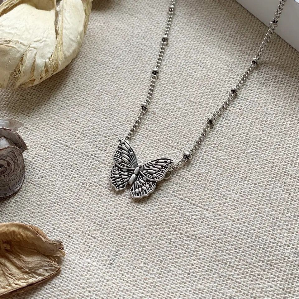 Jewelry Butterfly Clavicle Chain Pendant Necklace Size ONE SIZE - 1 Thumbnail