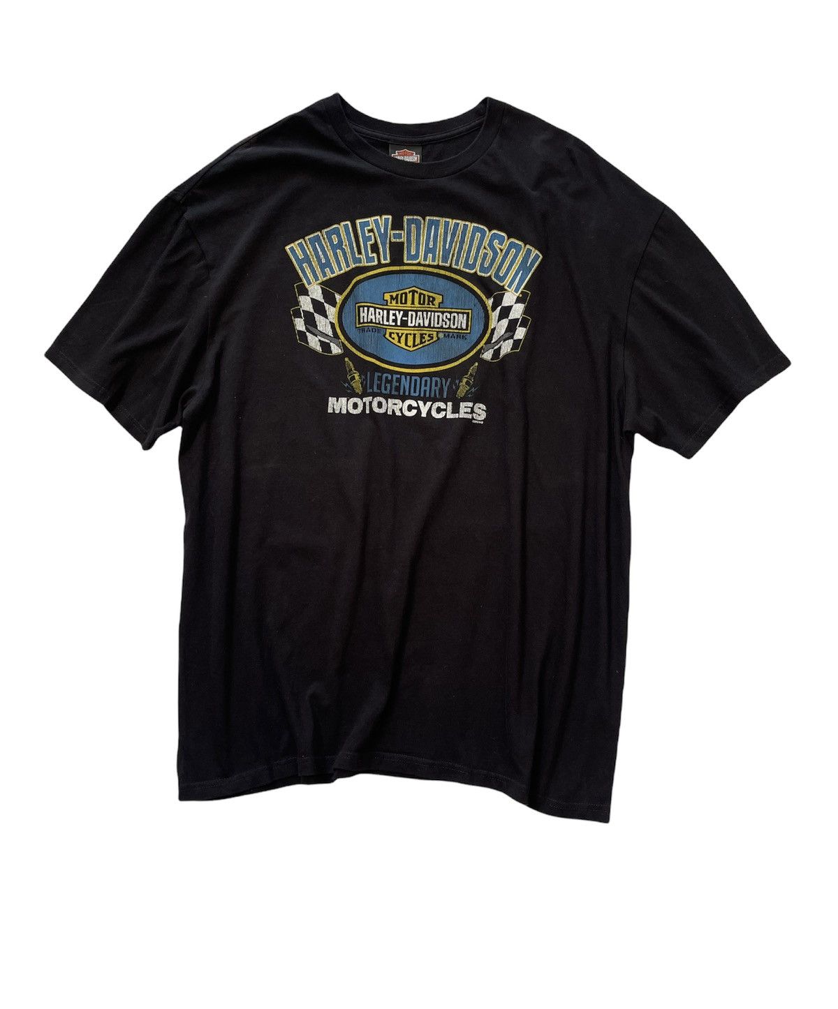 image of Hoosier Harley Davidson Motorcycle Hd Shirts in Black, Men's (Size 2XL)