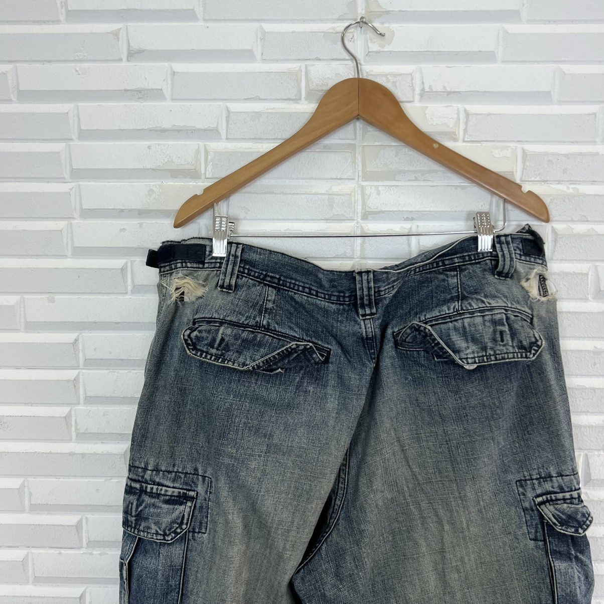 Hysteric Glamour VINTAGE DISTRESSED DENIM CARGO POCKET BIKER TOMMY HILFIGER Size US 38 / EU 54 - 12 Thumbnail