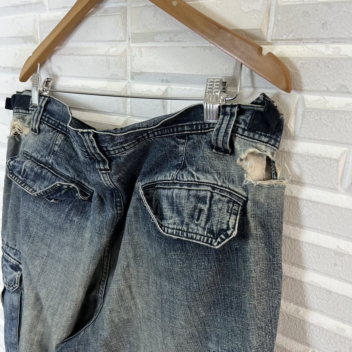 Hysteric Glamour VINTAGE DISTRESSED DENIM CARGO POCKET BIKER TOMMY HILFIGER Size US 38 / EU 54 - 13 Thumbnail