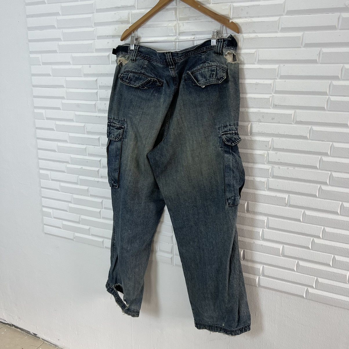 Hysteric Glamour VINTAGE DISTRESSED DENIM CARGO POCKET BIKER TOMMY HILFIGER Size US 38 / EU 54 - 11 Thumbnail