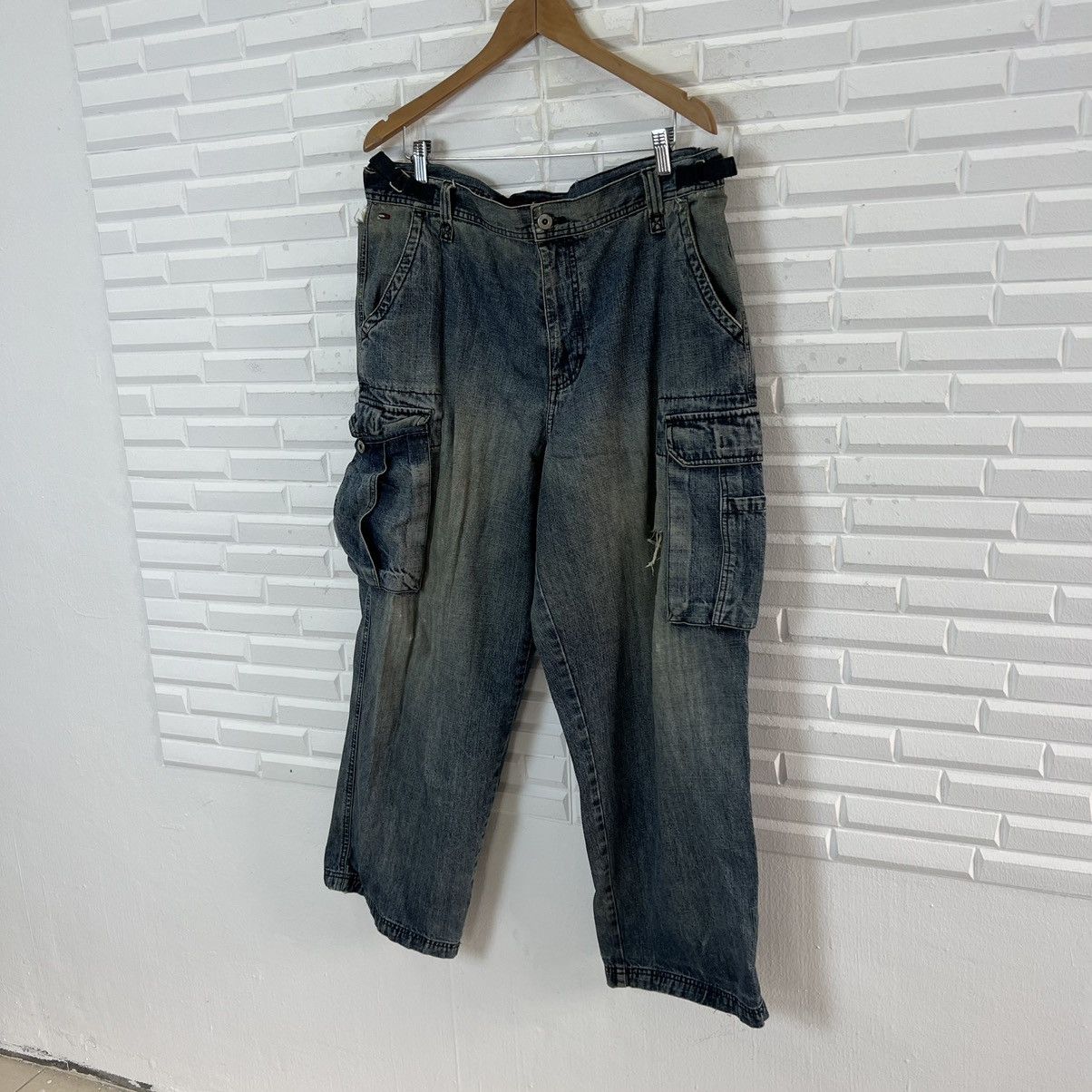 Hysteric Glamour VINTAGE DISTRESSED DENIM CARGO POCKET BIKER TOMMY HILFIGER Size US 38 / EU 54 - 2 Thumbnail