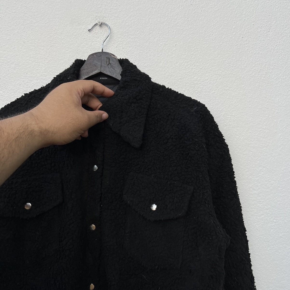Japanese Brand RARE FLEECE SHERPA JACKET EMODA JAPAN BLACK Size US L / EU 52-54 / 3 - 6 Thumbnail