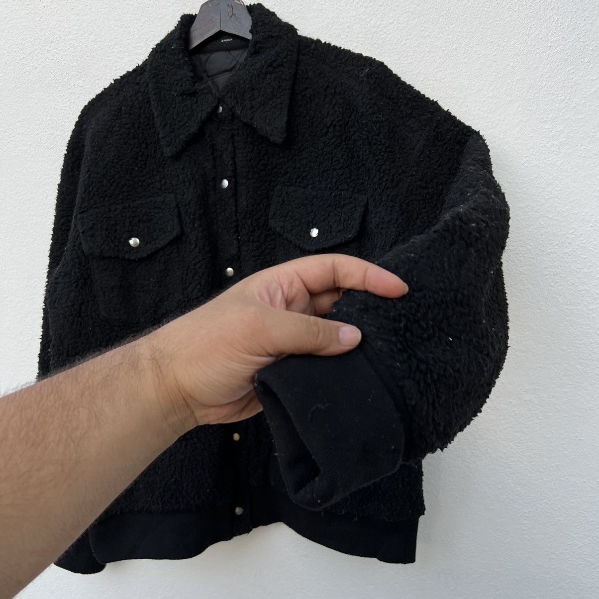Japanese Brand RARE FLEECE SHERPA JACKET EMODA JAPAN BLACK Size US L / EU 52-54 / 3 - 7 Thumbnail