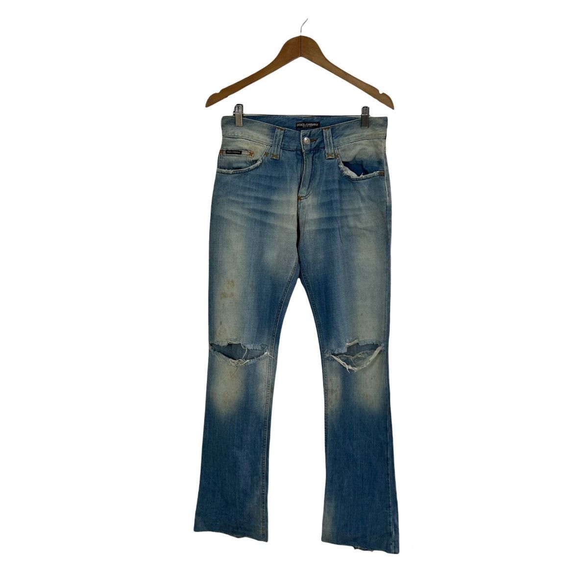 RARE ACID WASH DESIGN DISTRESSED DENIM DOLCE & GABBANA
