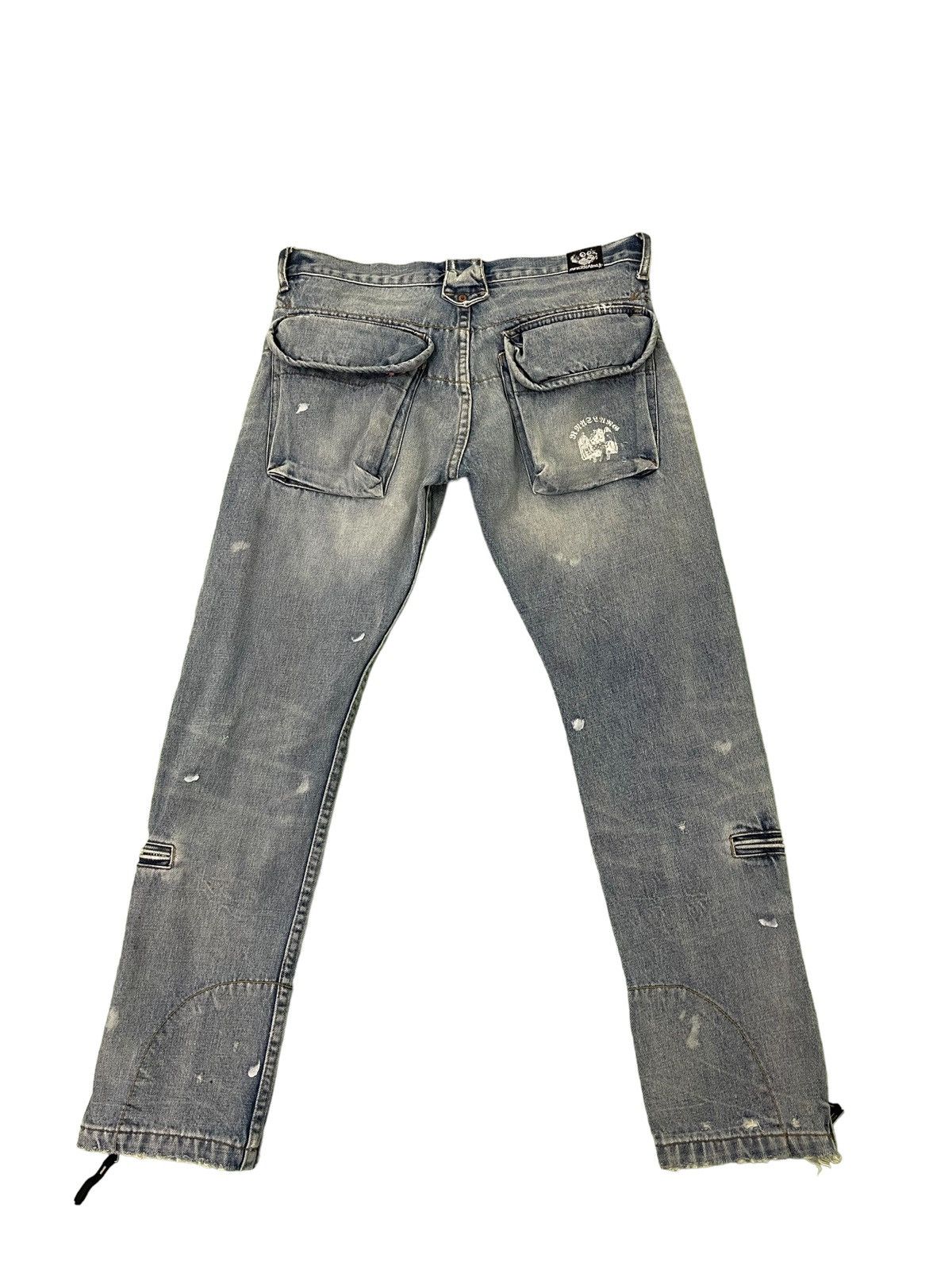 Japanese Brand Multizipped Denim Punk Rna Japan Cropped Boot Low Rise 2🟦3 Size US 30 / EU 46 - 12 Thumbnail