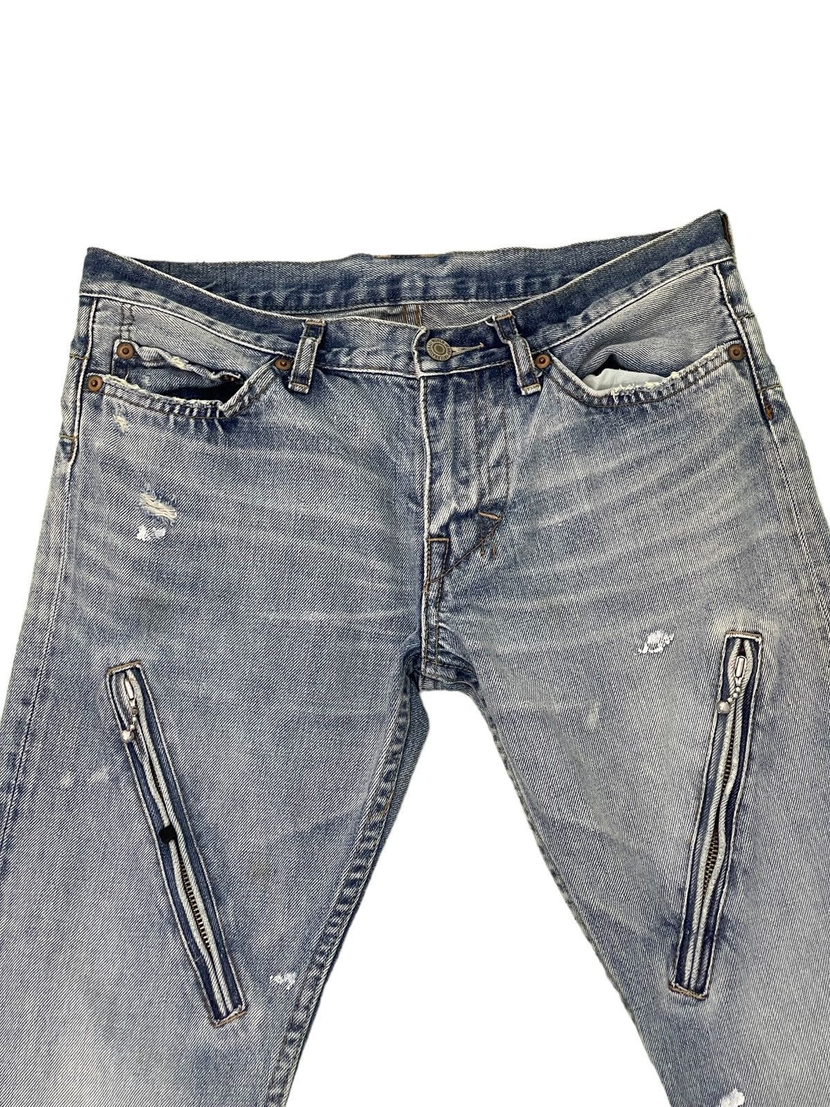 Japanese Brand Multizipped Denim Punk Rna Japan Cropped Boot Low Rise 2🟦3 Size US 30 / EU 46 - 10 Thumbnail