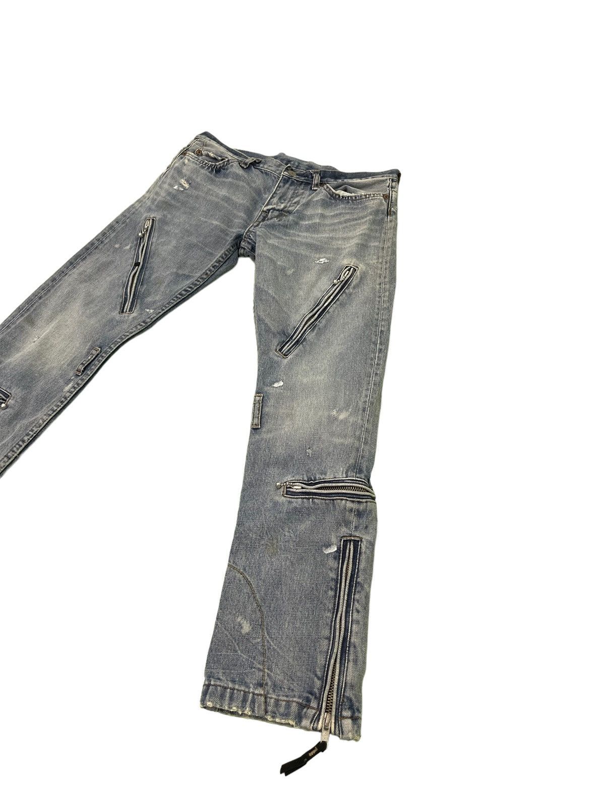 Japanese Brand Multizipped Denim Punk Rna Japan Cropped Boot Low Rise 2🟦3 Size US 30 / EU 46 - 3 Thumbnail